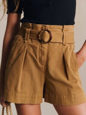 Sezane Rome Shorts Caramel - Size 38